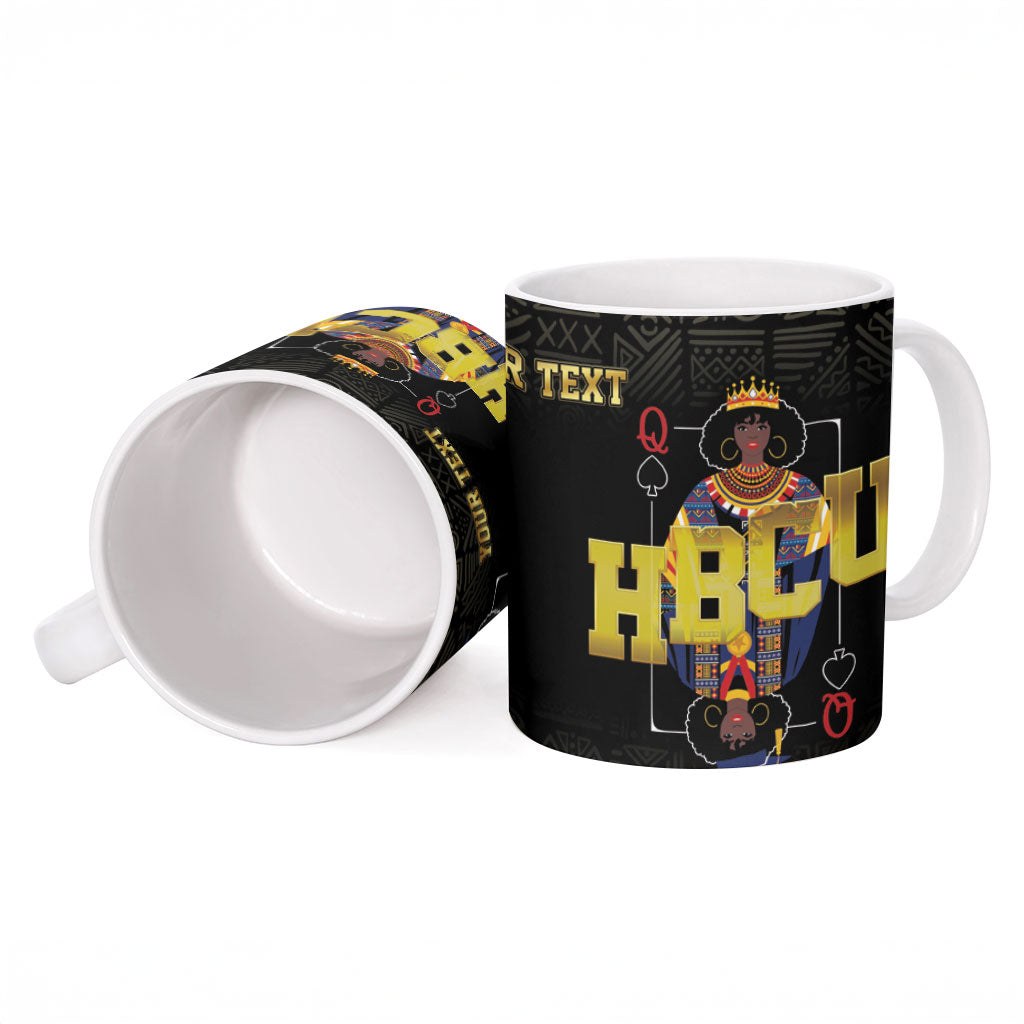 HBCU Grad Personalized Queen Poker Card Ceramic Mug Golden Pattern