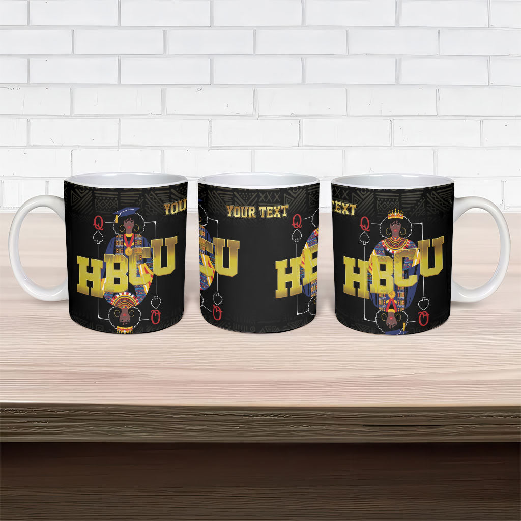 HBCU Grad Personalized Queen Poker Card Ceramic Mug Golden Pattern
