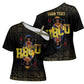 HBCU Grad Personalized Queen Poker Card Cross Shoulder Shirt Golden Pattern