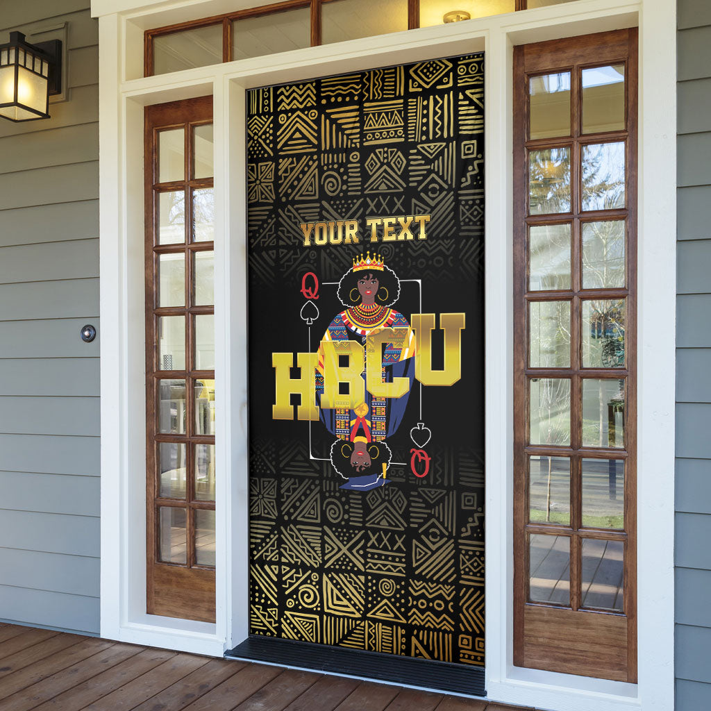 HBCU Grad Personalized Queen Poker Card Door Cover Golden Pattern
