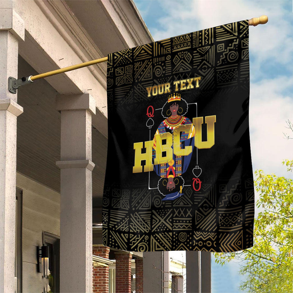 HBCU Grad Personalized Queen Poker Card Garden Flag Golden Pattern