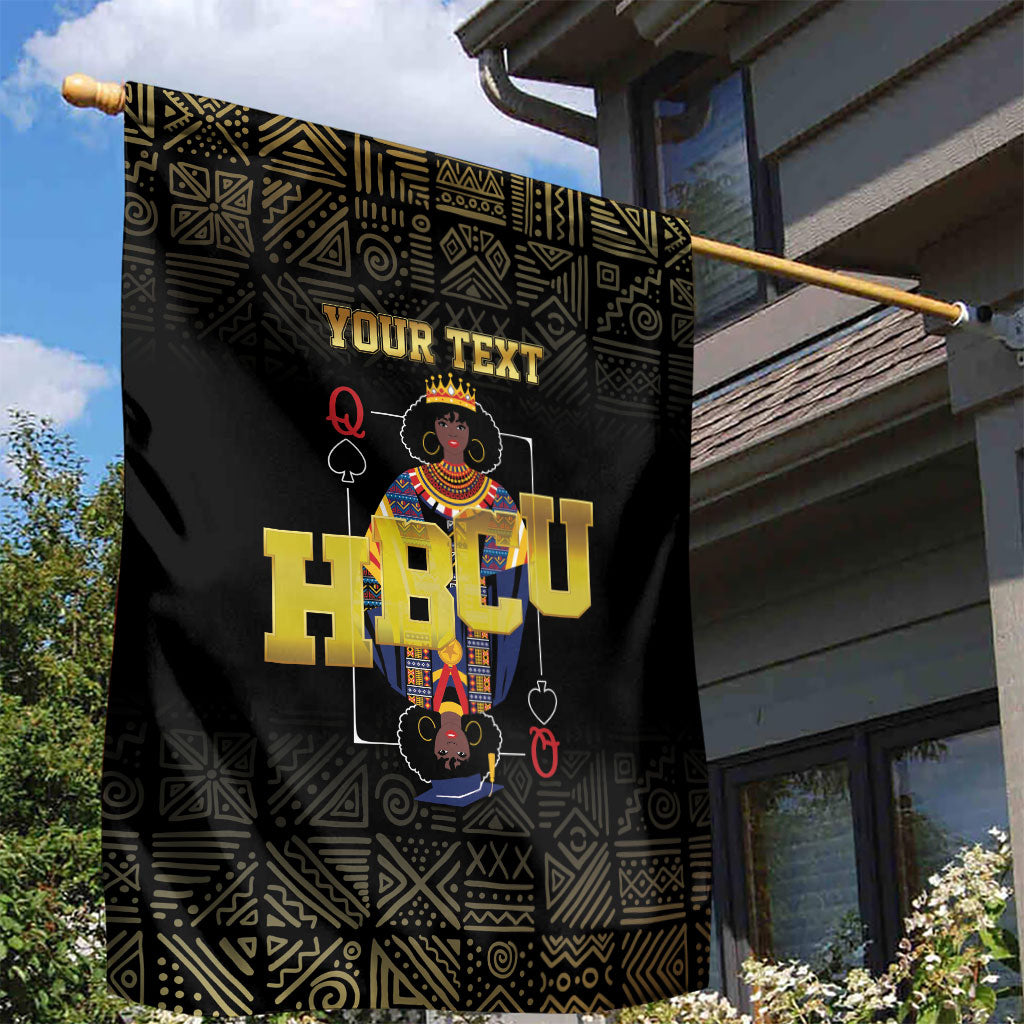 HBCU Grad Personalized Queen Poker Card Garden Flag Golden Pattern