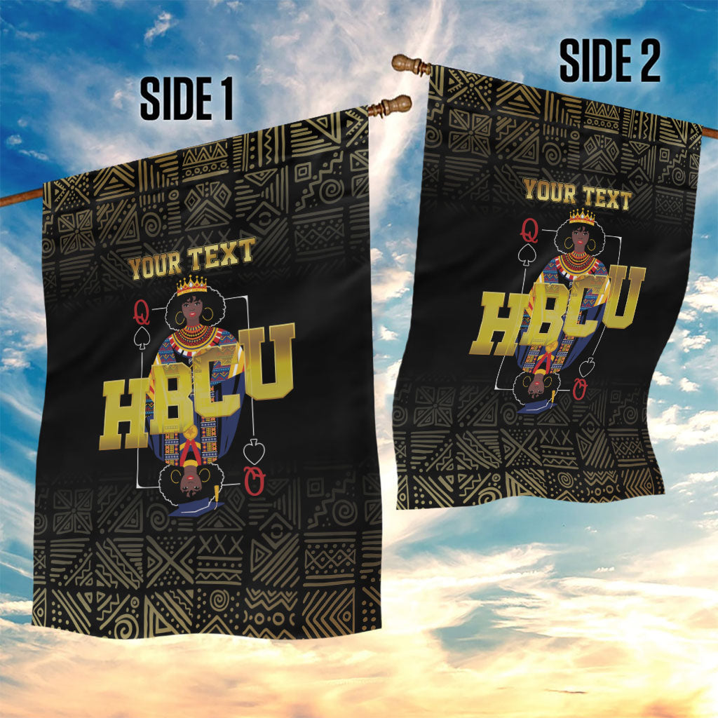 HBCU Grad Personalized Queen Poker Card Garden Flag Golden Pattern