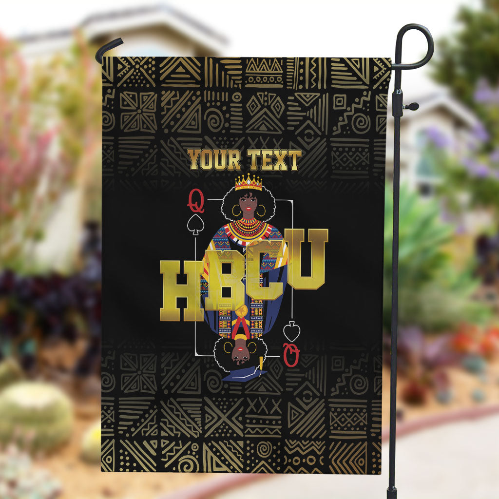 HBCU Grad Personalized Queen Poker Card Garden Flag Golden Pattern
