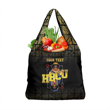 HBCU Grad Personalized Queen Poker Card Grocery Bag Golden Pattern