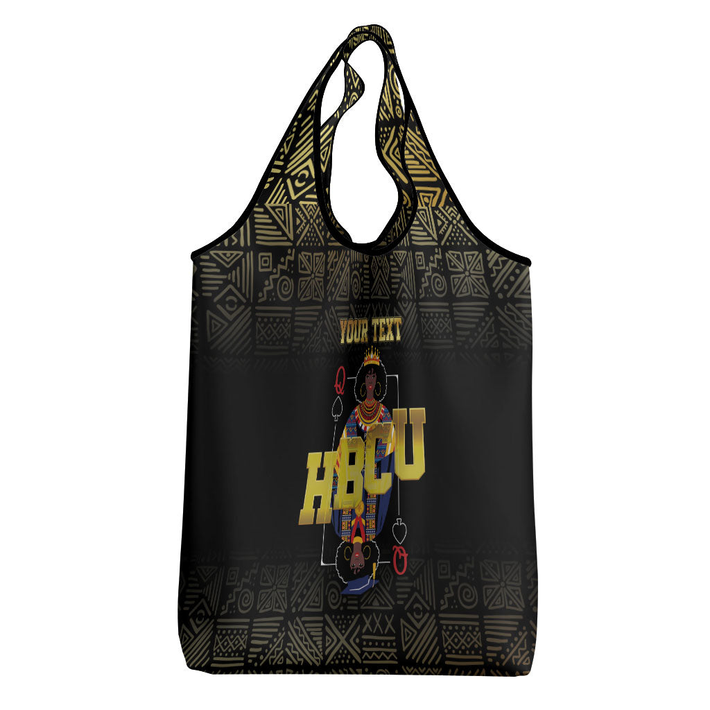 HBCU Grad Personalized Queen Poker Card Grocery Bag Golden Pattern