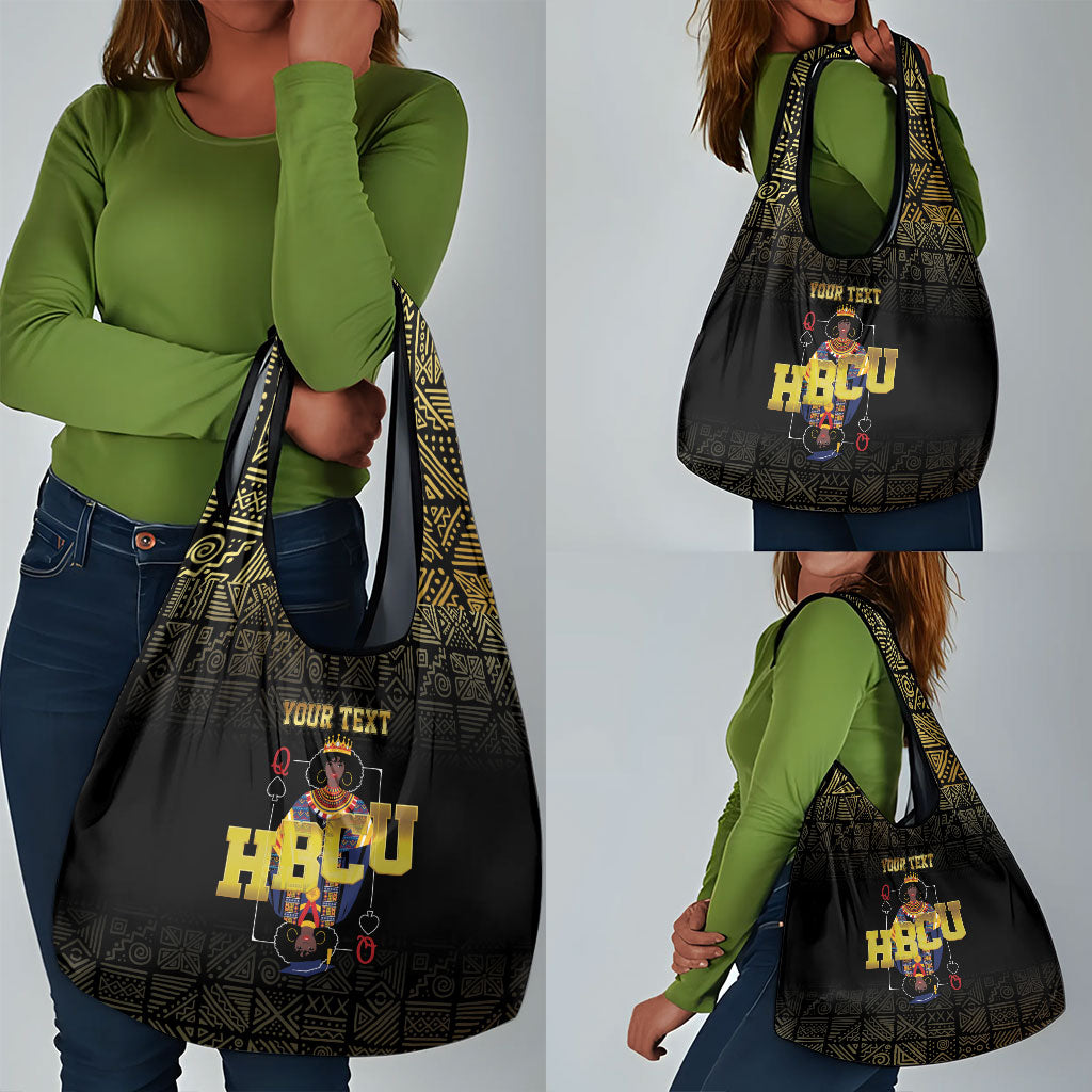 HBCU Grad Personalized Queen Poker Card Grocery Bag Golden Pattern