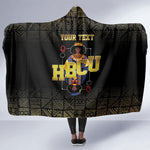 HBCU Grad Personalized Queen Poker Card Hooded Blanket Golden Pattern