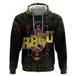 HBCU Grad Personalized Queen Poker Card Hoodie Golden Pattern