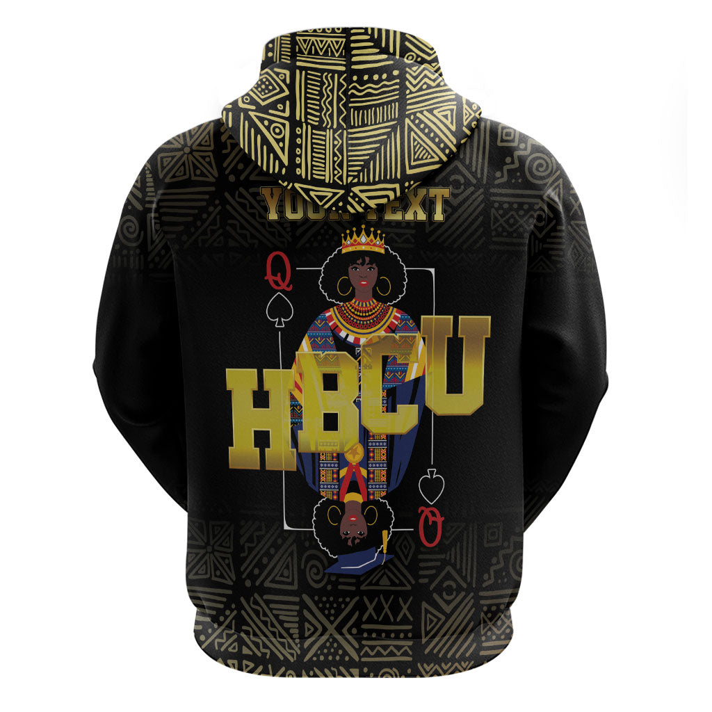 HBCU Grad Personalized Queen Poker Card Hoodie Golden Pattern