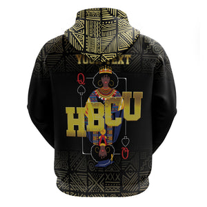 HBCU Grad Personalized Queen Poker Card Hoodie Golden Pattern