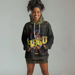 HBCU Grad Personalized Queen Poker Card Hoodie Dress Golden Pattern