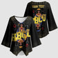 HBCU Grad Personalized Queen Poker Card Kimono Sleeve Blouse Golden Pattern