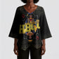 HBCU Grad Personalized Queen Poker Card Kimono Sleeve Blouse Golden Pattern