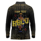 HBCU Grad Personalized Queen Poker Card Long Sleeve Polo Shirt Golden Pattern