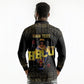 HBCU Grad Personalized Queen Poker Card Long Sleeve Polo Shirt Golden Pattern