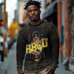 HBCU Grad Personalized Queen Poker Card Long Sleeve Shirt Golden Pattern
