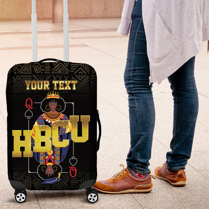 HBCU Grad Personalized Queen Poker Card Luggage Cover Golden Pattern