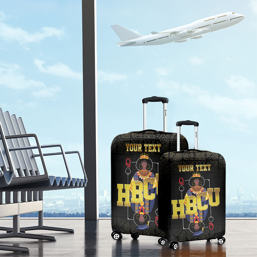 HBCU Grad Personalized Queen Poker Card Luggage Cover Golden Pattern