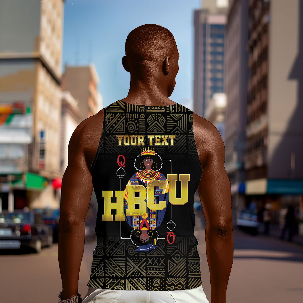 HBCU Grad Personalized Queen Poker Card Men Tank Top Golden Pattern