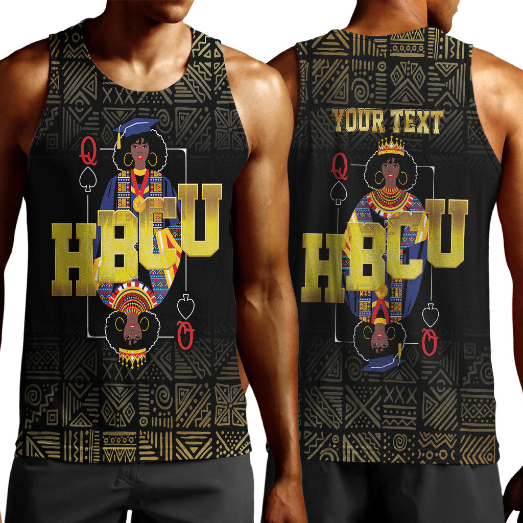 HBCU Grad Personalized Queen Poker Card Men Tank Top Golden Pattern