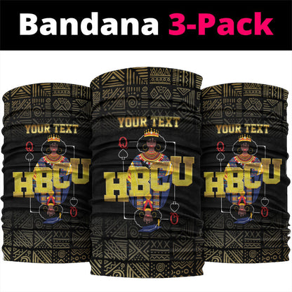 HBCU Grad Personalized Queen Poker Card Neck Gaiter Golden Pattern