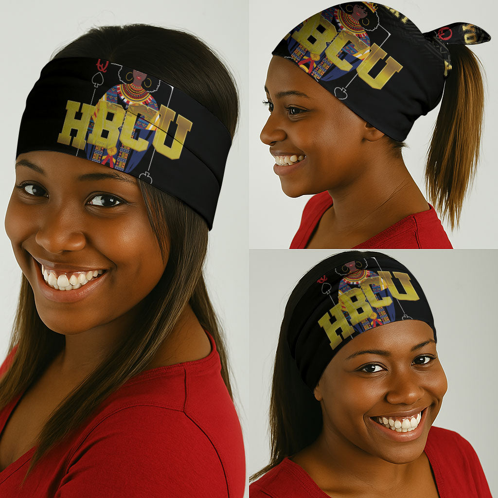 HBCU Grad Personalized Queen Poker Card Neck Gaiter Golden Pattern