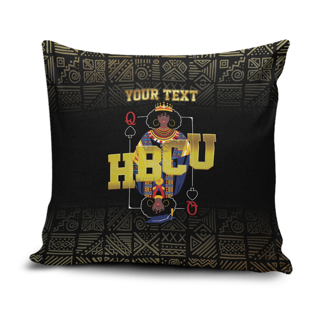 HBCU Grad Personalized Queen Poker Card Pillow Cover Golden Pattern