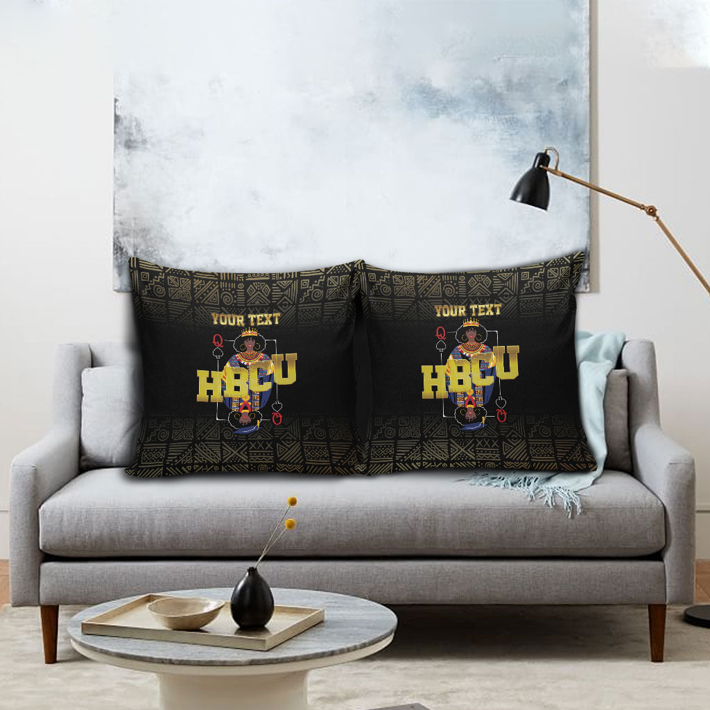 HBCU Grad Personalized Queen Poker Card Pillow Cover Golden Pattern