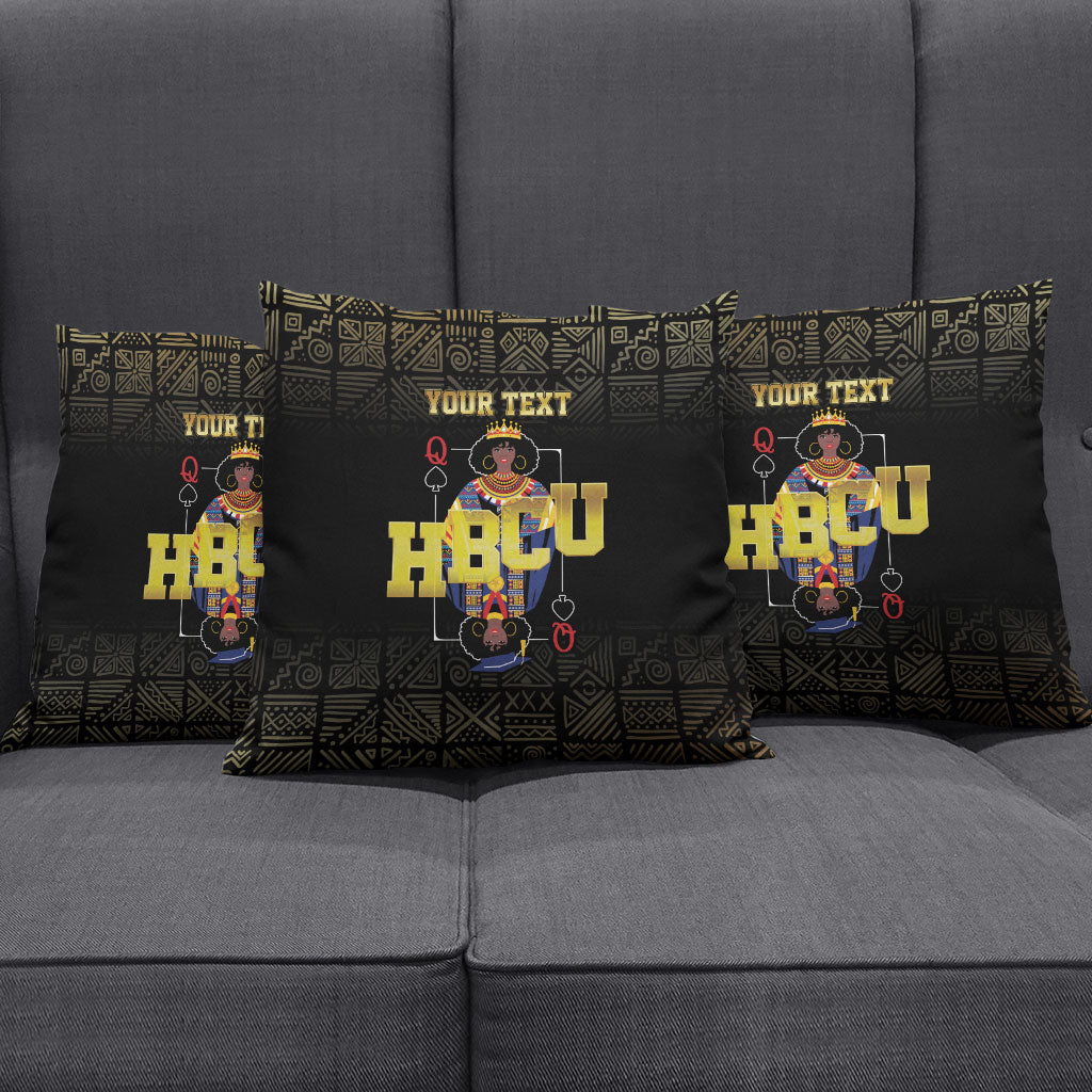 HBCU Grad Personalized Queen Poker Card Pillow Cover Golden Pattern