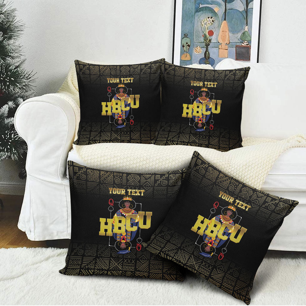 HBCU Grad Personalized Queen Poker Card Pillow Cover Golden Pattern