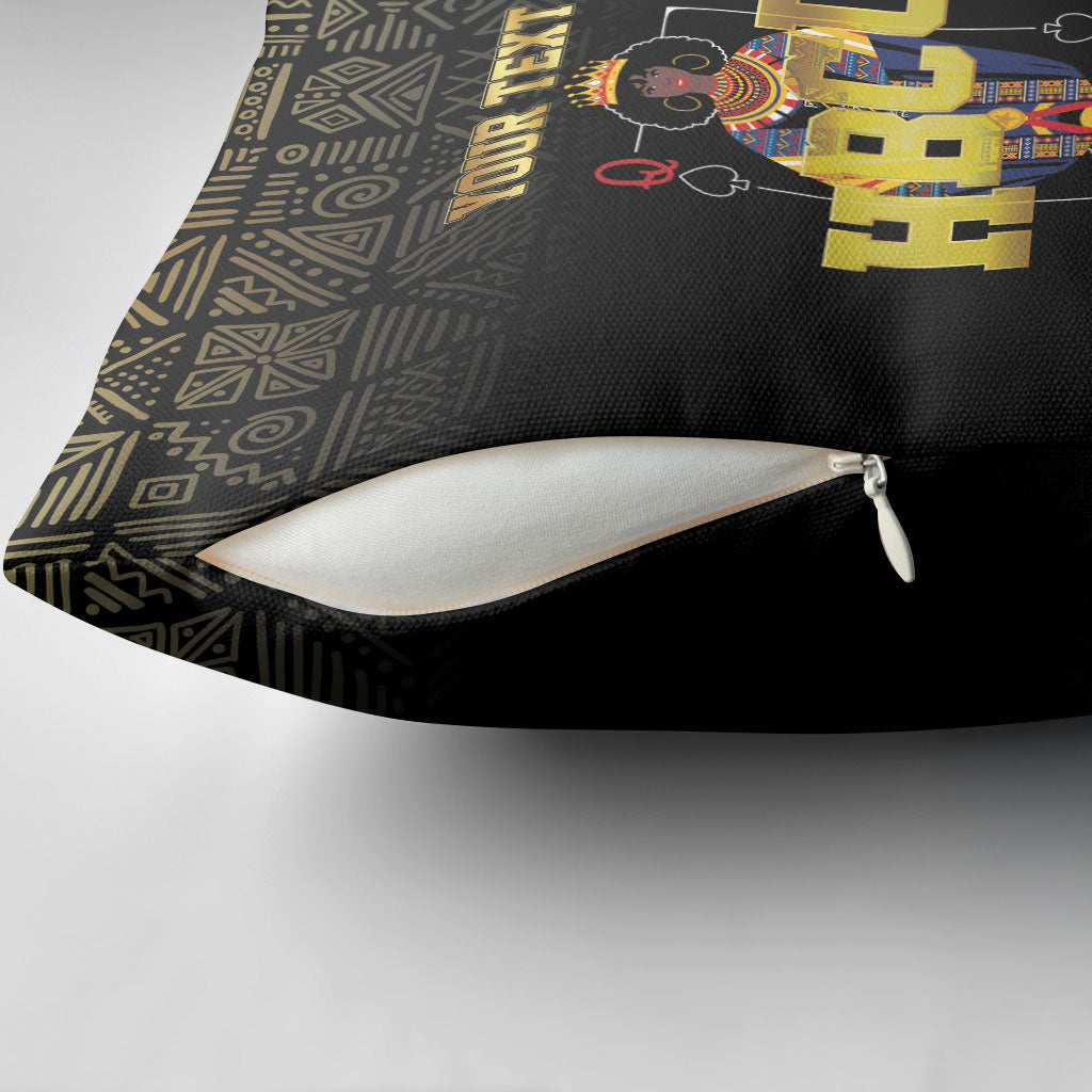 HBCU Grad Personalized Queen Poker Card Pillow Cover Golden Pattern