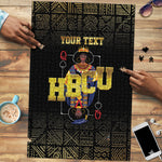 HBCU Grad Personalized Queen Poker Card Puzzle Golden Pattern