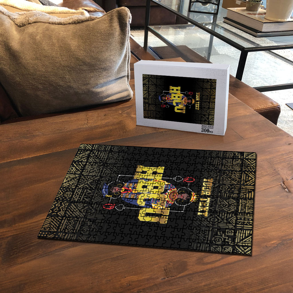 HBCU Grad Personalized Queen Poker Card Puzzle Golden Pattern