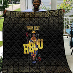 HBCU Grad Personalized Queen Poker Card Quilt Golden Pattern