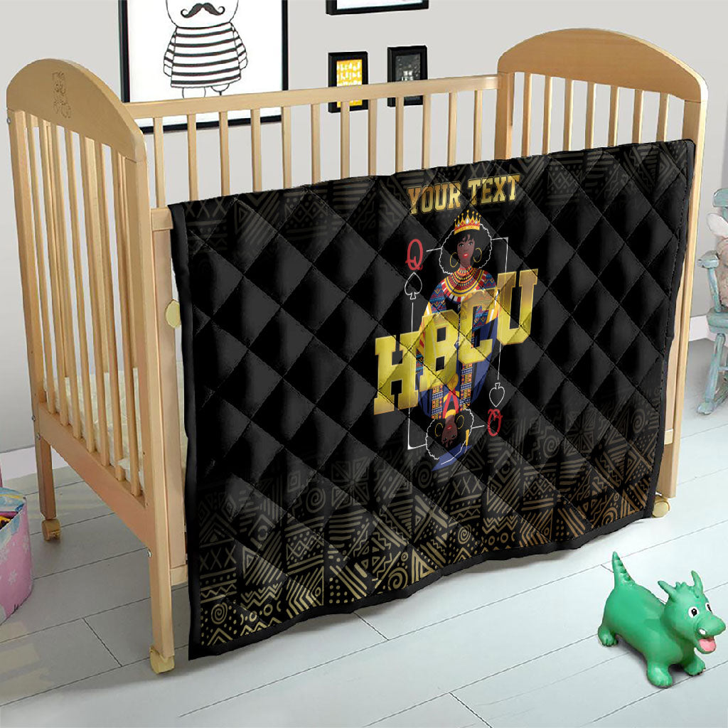 HBCU Grad Personalized Queen Poker Card Quilt Golden Pattern