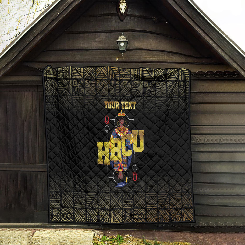 HBCU Grad Personalized Queen Poker Card Quilt Golden Pattern