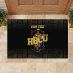 HBCU Grad Personalized Queen Poker Card Rubber Doormat Golden Pattern