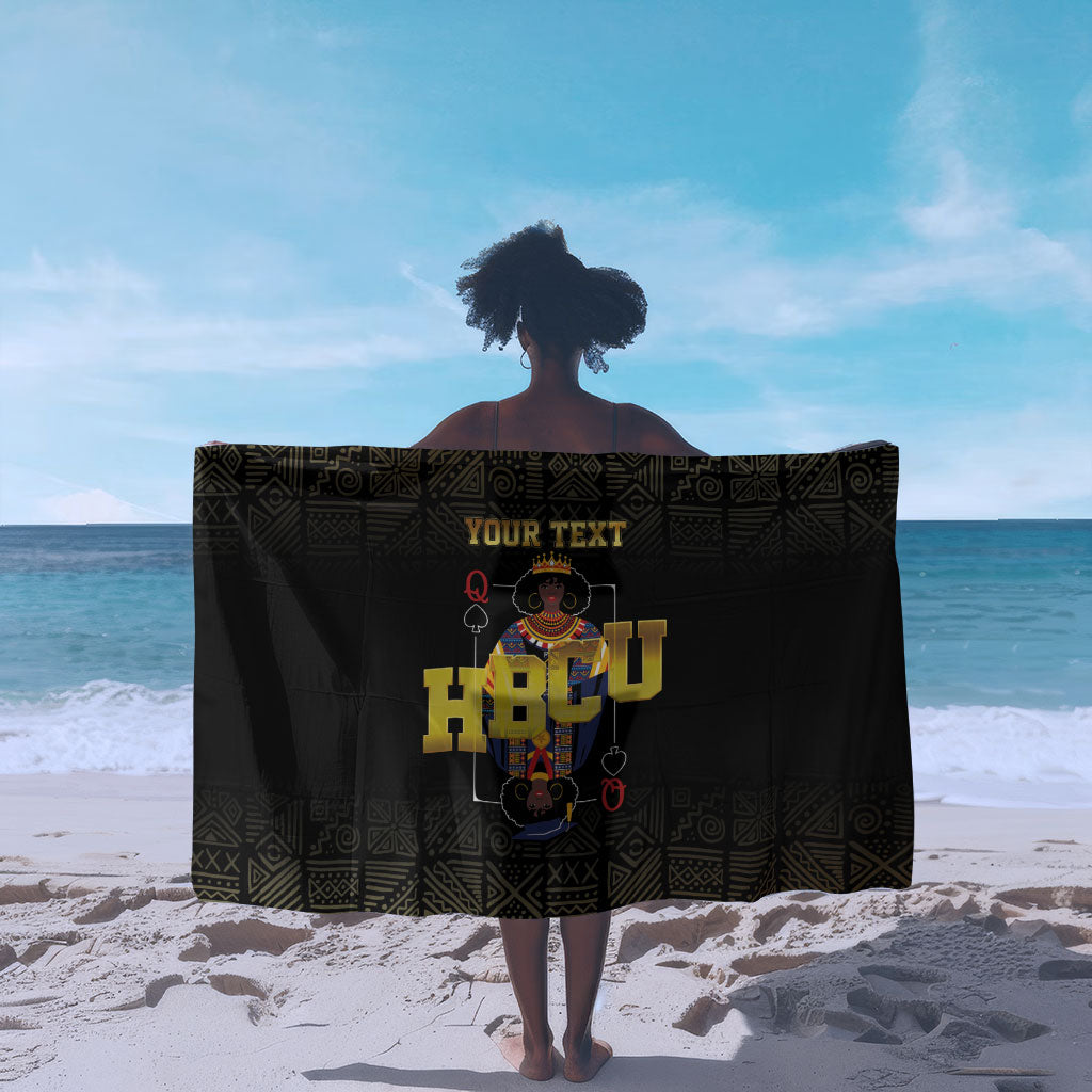 HBCU Grad Personalized Queen Poker Card Sarong Golden Pattern