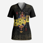 HBCU Grad Personalized Queen Poker Card Scrub Top Golden Pattern