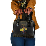 HBCU Grad Personalized Queen Poker Card Shoulder Handbag Golden Pattern