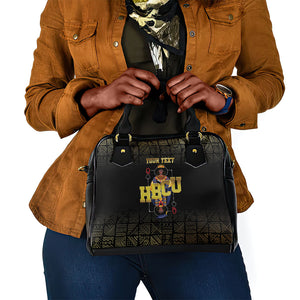 HBCU Grad Personalized Queen Poker Card Shoulder Handbag Golden Pattern
