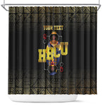 HBCU Grad Personalized Queen Poker Card Shower Curtain Golden Pattern