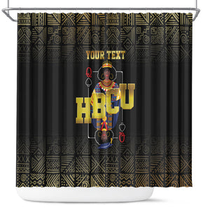 HBCU Grad Personalized Queen Poker Card Shower Curtain Golden Pattern