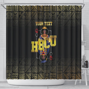 HBCU Grad Personalized Queen Poker Card Shower Curtain Golden Pattern