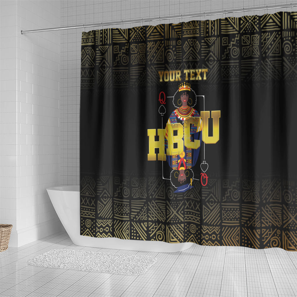 HBCU Grad Personalized Queen Poker Card Shower Curtain Golden Pattern