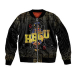 HBCU Grad Personalized Queen Poker Card Sleeve Zip Bomber Jacket Golden Pattern