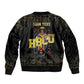 HBCU Grad Personalized Queen Poker Card Sleeve Zip Bomber Jacket Golden Pattern