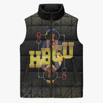 HBCU Grad Personalized Queen Poker Card Sleeveless Puffer Jacket Golden Pattern
