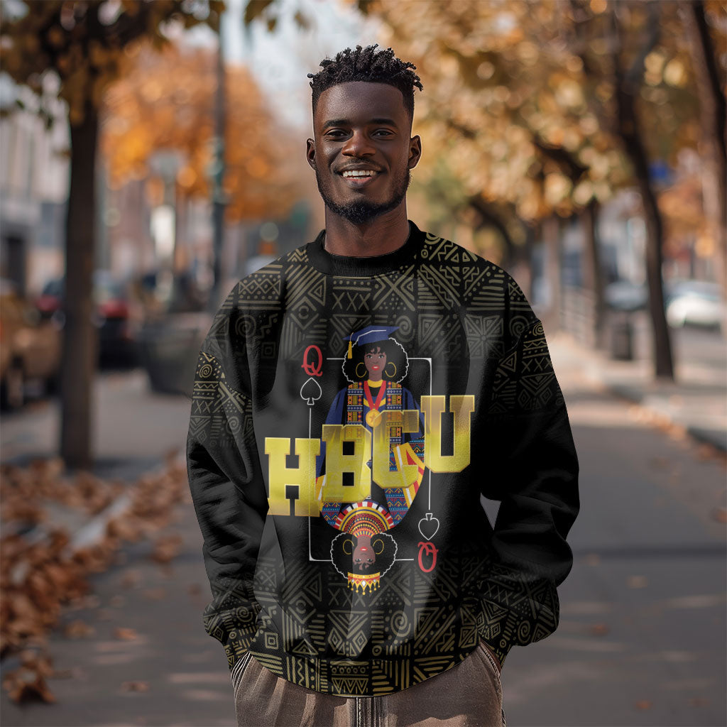 HBCU Grad Personalized Queen Poker Card Sweatshirt Golden Pattern
